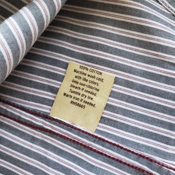 Men's XL Transcript long-sleeved button down casual shirt - grey striped cotton - Picture 5 of 8